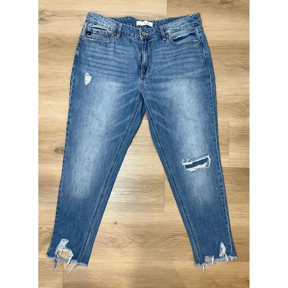 Women's Distressed‎ Frayed Hem Ankle Skinny Jeans 13/30 (inseam 27.5 waist 17.5)